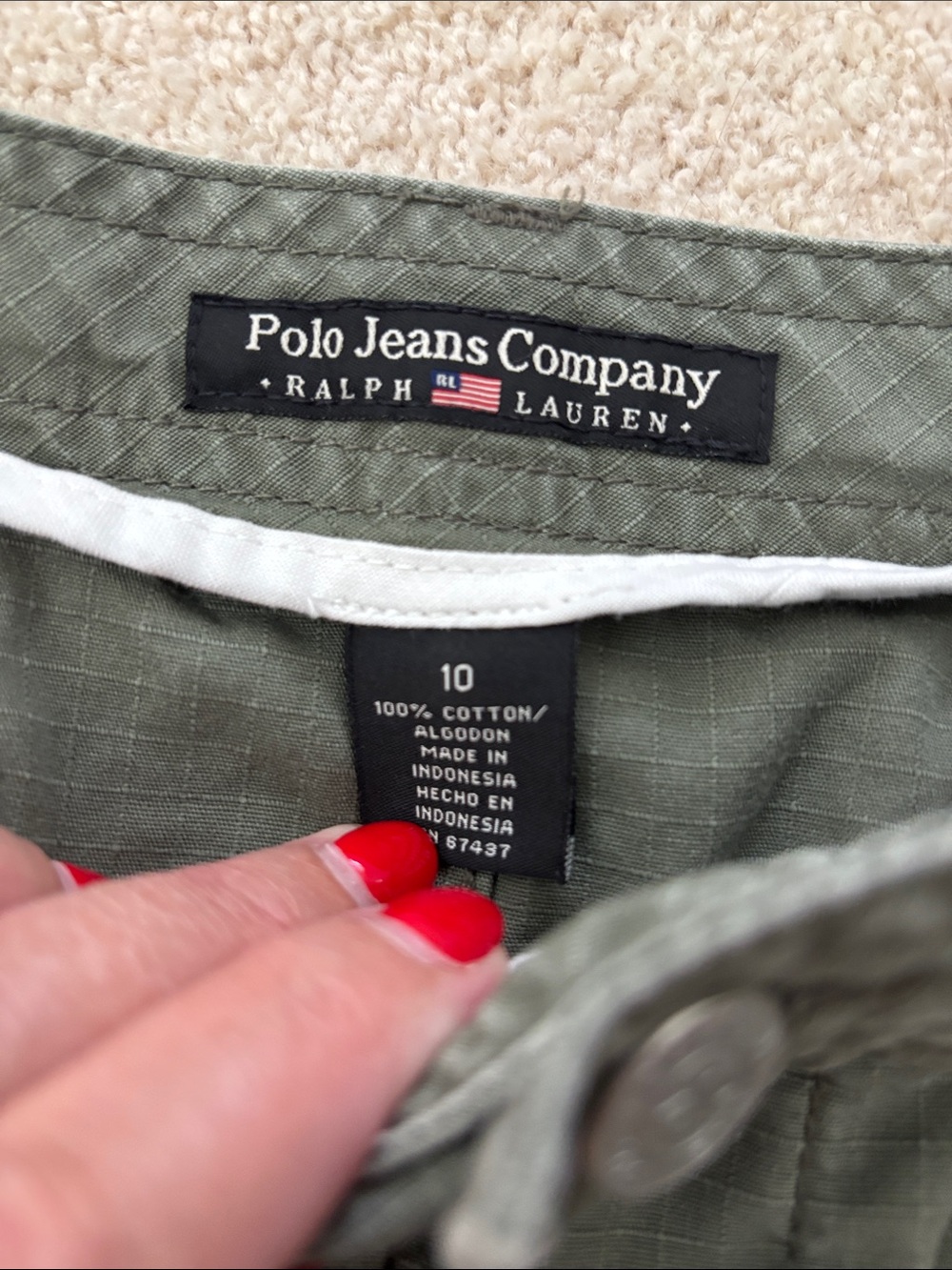 Women’s Vintage Polo Jeans Company Ralph Lauren Y2K Military Green Skirt Size 10 - Picture 2 of 7
